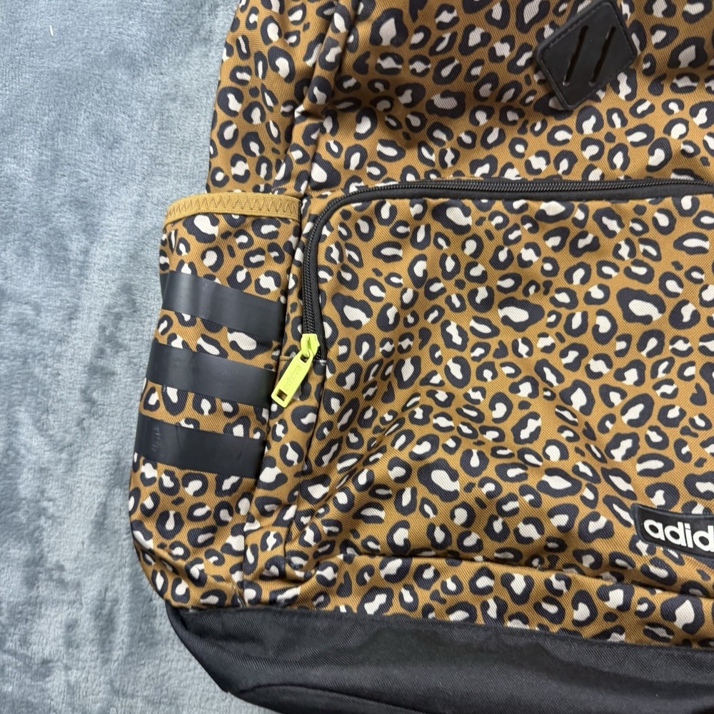 Adidas Classic 3 Stripes Cheetah Print Backpack Large - Picture 3 of 9